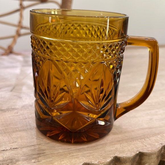✨Durand Cris D'Arques Antique Pattern Amber Coffee Mug✨ - Picture 4 of 6